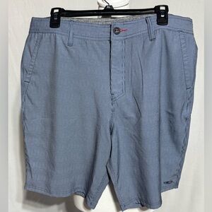 O'Neill Blue Striped Flat Front Shorts Lightweight Casual Wear Size 34